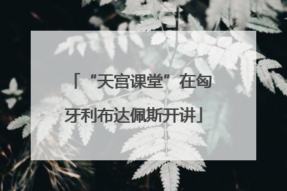 “天宫课堂”在匈牙利布达佩斯开讲